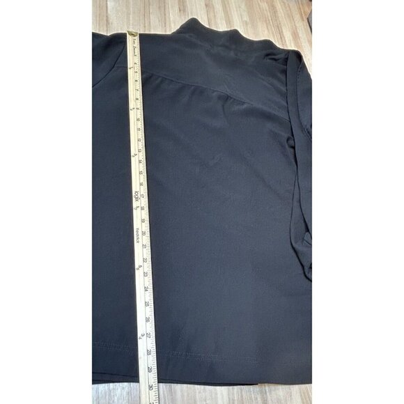 T Tahari Jacket Womens 2X Black Open Front Roll Tab Sleeve Side Laces Pockets - Picture 11 of 12